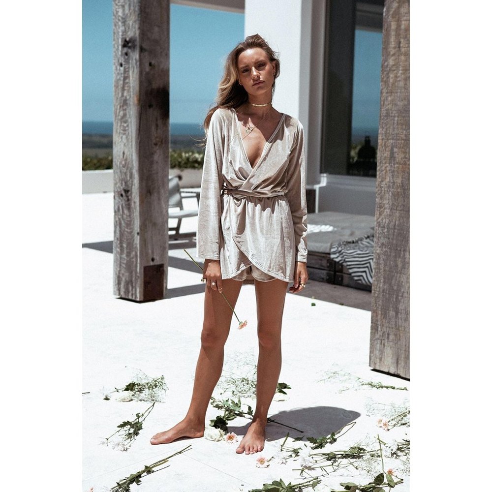 Sabo Skirt Velvet Champagne Playsuit XS